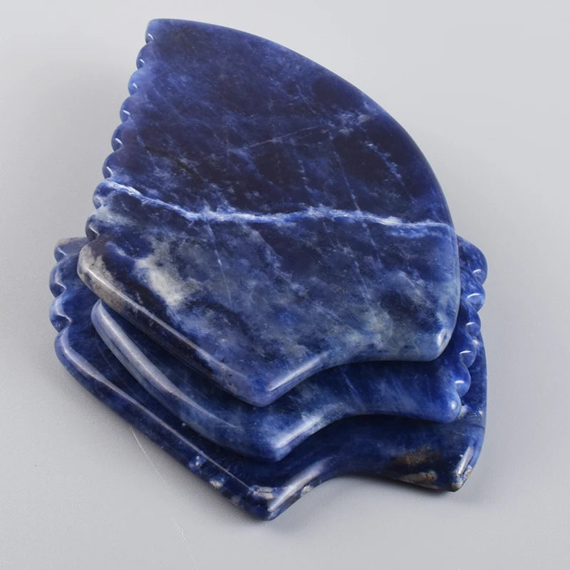 Gua sha en pierre naturelle bleue