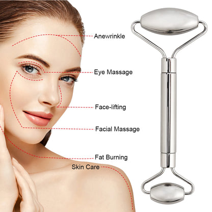 Rouleau Facial Gua Sha en acier inoxydable