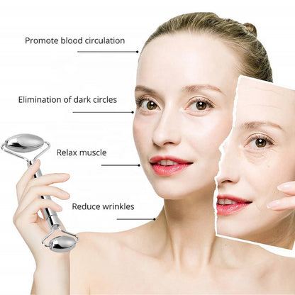 Rouleau Facial Gua Sha en acier inoxydable